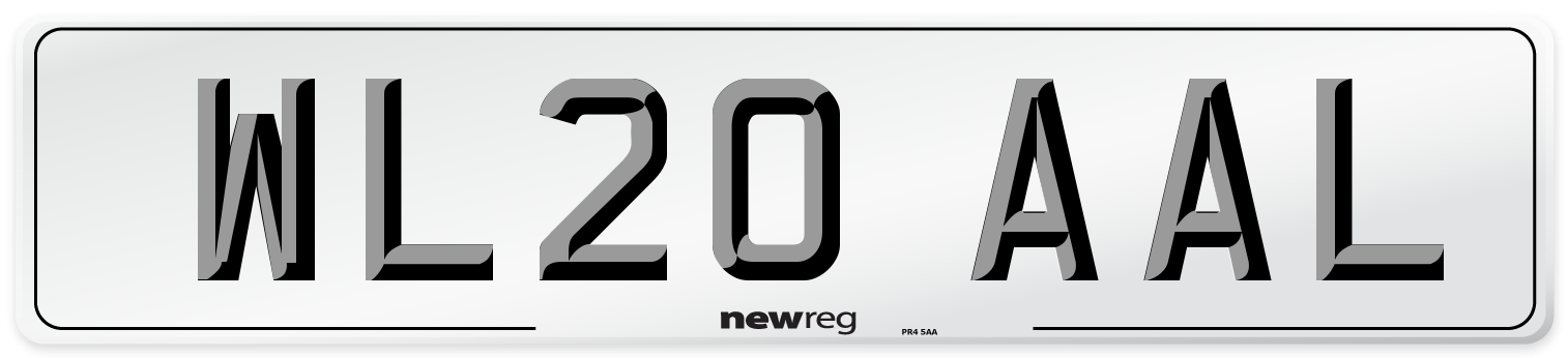 WL20 AAL Number Plate from New Reg